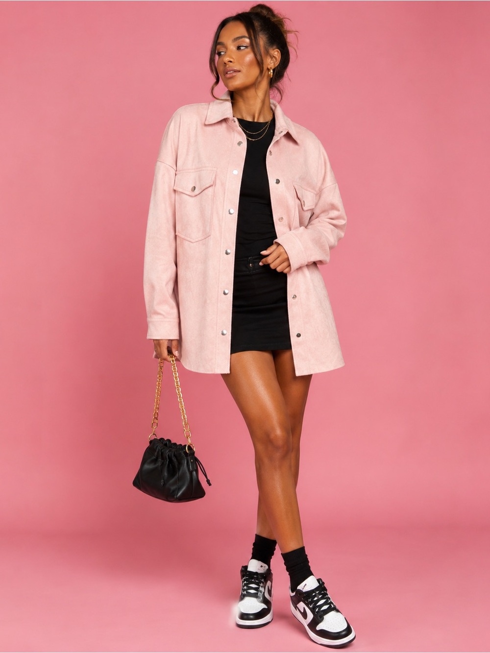 miami Light Pink Oversized Shacket Jacket